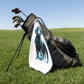 Modern teckel ontwerp golfhanddoek (Groen)