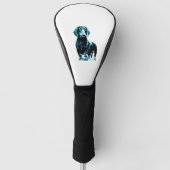 Modern teckel ontwerp golfheadcover (Voorkant)