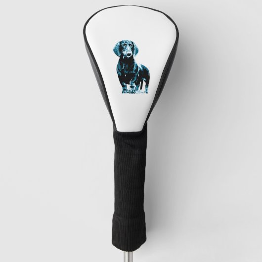 Modern teckel ontwerp golfheadcover (Voorkant)