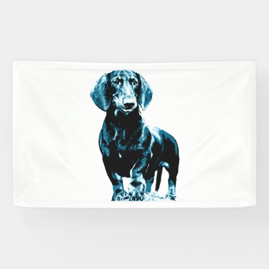 Modern teckel ontwerp spandoek (Horizontaal)