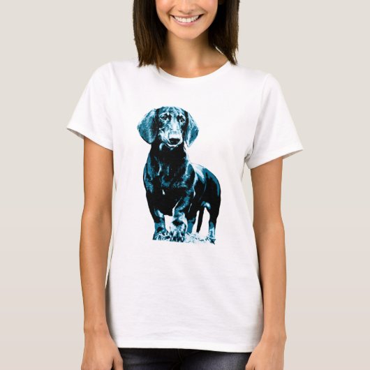 Modern teckel ontwerp t-shirt (Voorkant)