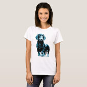 Modern teckel ontwerp t-shirt (Voorkant volledig)