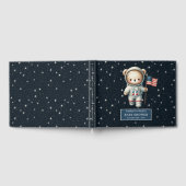 Modern Teddy Bear Astronaut Boy Baby shower Log Gastenboek (Volledig)