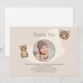 Modern Teddy Bear Baby Foto Dank u Bedankkaart (Voorkant / Achterkant)