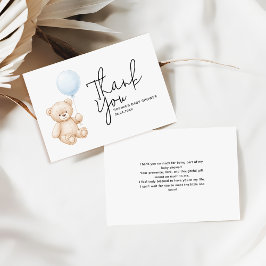Modern Teddy Bear Baby shower Budget Dank u Notitiekaartje