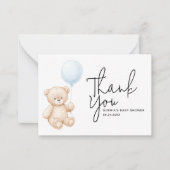 Modern Teddy Bear Baby shower Budget Dank u Notitiekaartje (Voorkant)