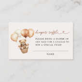Modern Teddy Bear Baby shower Luier Raffle Informatiekaartje (Voorkant)