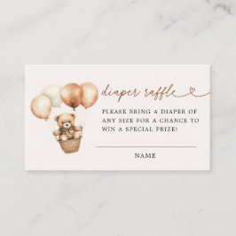 Modern Teddy Bear Baby shower Luier Raffle Informatiekaartje