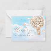 Modern Teddy Bear Ballon Waterverf Flat Note Kaart Notitiekaartje (Voorkant)