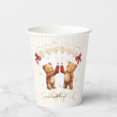 modern Teddy Bear Pop Baby Shower  Papieren Bekers (Achterkant)