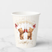 modern Teddy Bear Pop Baby Shower  Papieren Bekers (Voorkant)