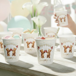 modern Teddy Bear Pop Baby Shower  Papieren Bekers