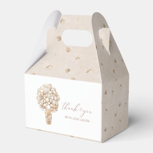 Modern teddybeer waterverf baby shower bedankdoosjes (Achterkant)