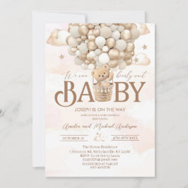 Modern teddybeer waterverf baby shower kaart