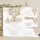 Modern teddybeer waterverf baby shower kaart