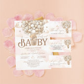 Modern teddybeer waterverf baby shower kaart