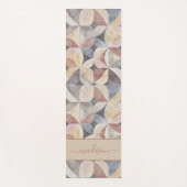 Modern Tegel Neutraal Abstract Monogram Yogamat (Voorkant)