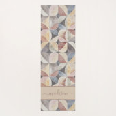 Modern Tegel Neutraal Abstract Monogram Yogamat (Achterkant)