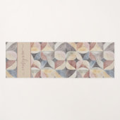 Modern Tegel Neutraal Abstract Monogram Yogamat (Voorkant (horizontaal))