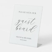 Modern Teken alsjeblieft onze bruiloft van het gas Reclamebord Met Voetstuk (Voorkant)