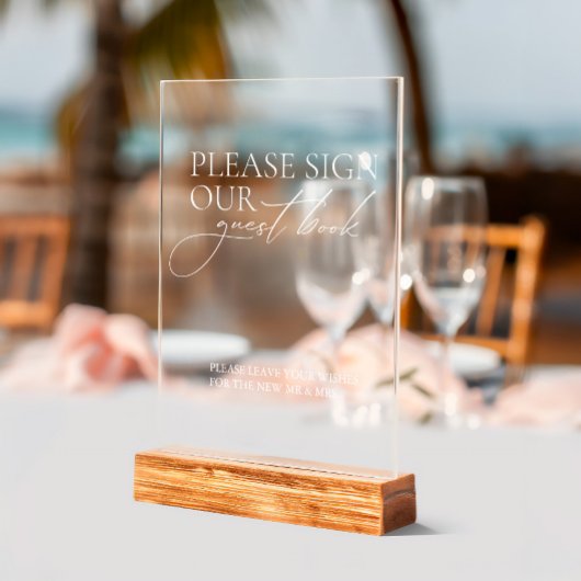 Modern teken Ons gastenboek Bruiloft Acryl teken Bord