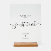Modern teken Ons gastenboek Bruiloft Zwart Acryl Bord (Voorkant)