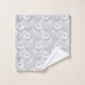 Modern tekening grijs bloemmotief bad handdoek (Wasdoekje)