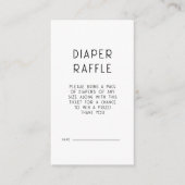 Modern Tekst Zwart Wit Luier Raffle Baby shower Informatiekaartje (Voorkant)