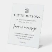 Modern telefoongastenboek | Audio Gastenboek Teken Reclamebord Met Voetstuk (Voorkant)