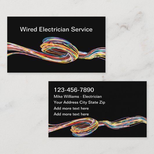 Modern telegrafeerd ontwerp van de Elektrische Die Visitekaartje (Voorkant / Achterkant)