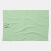 Modern Template Monogram Name Elegant Pale Green Theedoek (Horizontaal)
