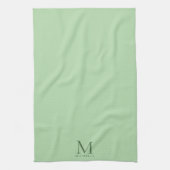 Modern Template Monogram Name Elegant Pale Green Theedoek (Verticaal)