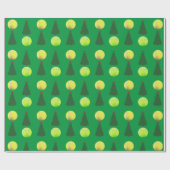 Modern Tennis Ball-kerstboomvakantie groen Cadeaupapier (Vlak)