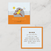 Modern Tennis Coach Vrouw Player Illustratie Vierkante Visitekaartje (Voorkant / Achterkant)