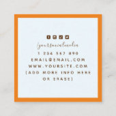 Modern Tennis Coach Vrouw Player Illustratie Vierkante Visitekaartje (Achterkant)