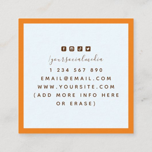 Modern Tennis Coach Vrouw Player Illustratie Vierkante Visitekaartje (Achterkant)