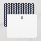 Modern tennis in Ink Blue Bedankkaart (Voorkant / Achterkant)