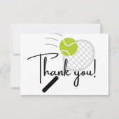 Modern Tennis racket ball Black and White Bedankkaart (Voorkant)