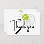 Modern Tennis racket ball Black and White Bedankkaart (Voorkant / Achterkant)