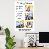 Modern Ter Gedachtenis 4 Foto Rouwseremonie Herden Poster (Thuiskantoor)