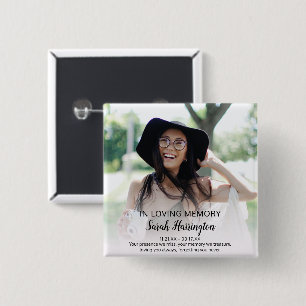 Modern Ter Herinnering Fotohulde Vierkante Button 5,1 Cm