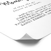 Modern 'Ter nagedachtenis aan' bord Poster (Hoek)