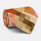 Modern Terra Cotta geometrisch Abstract Stropdas (Opgerold)