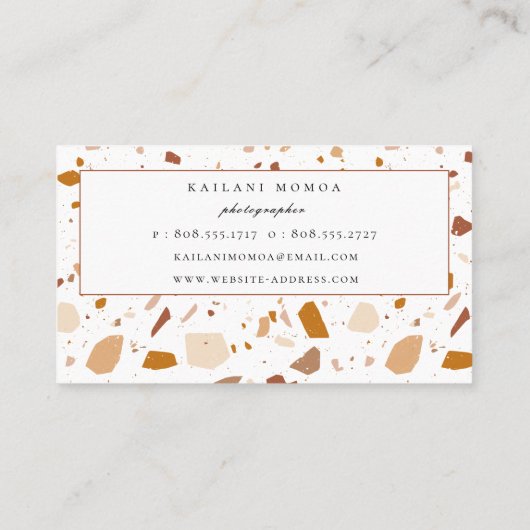 Modern Terra-cotta Terrazzo Pattern Loyalty Visitekaartje (Achterkant)