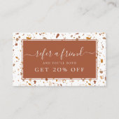 Modern Terra-cotta Terrazzo Pattern Referral Visitekaartje (Voorkant)