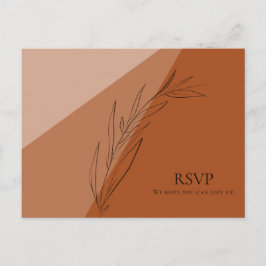 Modern Terra Cotta Wedding RSVP Uitnodiging Briefkaart