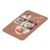 Modern Terracotta 4 Baby Photo Collage Birth  Magneet (Linkerzijde)