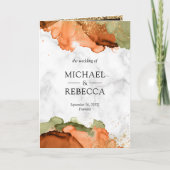 Modern Terracotta Abstract Ink QR Code Wedding (Voorkant)