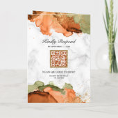 Modern Terracotta Abstract Ink QR Code Wedding (Achterkant)