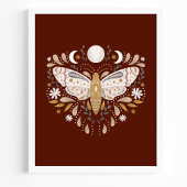 Modern Terracotta Abstracte Moth Illustration Poster
